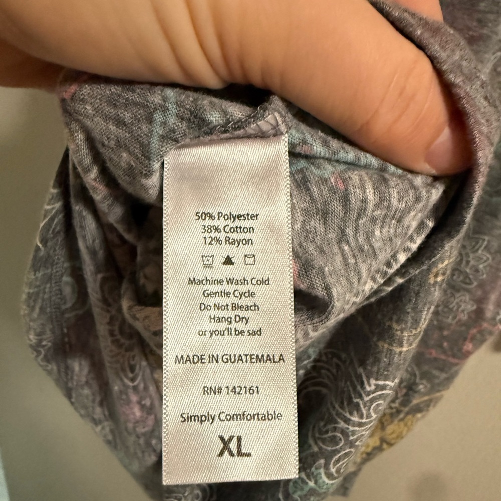 LuLaRoe XL Swing Top Bundle Paisley Print + Solid Gray Tunic - Picture 6 of 11